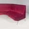 Italian Modern Curved Sofa in Cherry Velvet and Brass, 1950s, Image 8