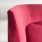 Italian Modern Curved Sofa in Cherry Velvet and Brass, 1950s 15