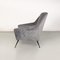 Italian Modern Armchair in Light Gray Velvet with Black Metal Legs, 1960s 8