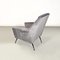 Italian Modern Armchair in Light Gray Velvet with Black Metal Legs, 1960s 7