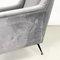 Italian Modern Armchair in Light Gray Velvet with Black Metal Legs, 1960s 5