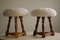 Danish Modern Tripod Stools with Lambswool Seats, 1950s, Set of 2 13