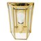 Vintage Hollywood Regency Wandlampe aus Gelöstem Glas & Gold 2
