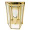 Vintage Hollywood Regency Wandlampe aus Gelöstem Glas & Gold 1