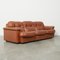 Cognac Leather Arizona Sofa attributed to Vavassori, Monza, Italy, 1970s 1