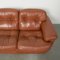 Cognac Leather Arizona Sofa attributed to Vavassori, Monza, Italy, 1970s 6