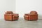 Cognac Leather Arizona Easy Chairs attributed to Vavassori, Monza, Italy, 1970s, Set of 2 1