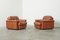 Cognac Leather Arizona Easy Chairs attributed to Vavassori, Monza, Italy, 1970s, Set of 2, Image 1