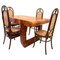 Set da pranzo Art Déco con sedie Thonet 207, anni '30, set di 5, Immagine 3