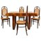 Set da pranzo Art Déco con sedie Thonet 207, anni '30, set di 5, Immagine 2