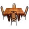 Art Deco Dining Room Set with Thonet 207 Chairs, 1930s, Set of 5 1