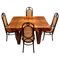 Art Deco Dining Room Set with Thonet 207 Chairs, 1930s, Set of 5, Image 1