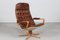 Swedish Mona Roto Swivel Chair in Beech and Cognac Colored Leather from Sam Larsson, 1970s, Image 1