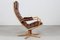 Swedish Mona Roto Swivel Chair in Beech and Cognac Colored Leather from Sam Larsson, 1970s 2