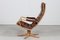 Swedish Mona Roto Swivel Chair in Beech and Cognac Colored Leather from Sam Larsson, 1970s 3
