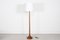 Lámpara de pie Lisbeth Brams danesa de teca torneada a mano con pantalla nueva de Fog & Mørup, años 60, Imagen 1