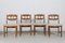 Danish Razor Blade Chairs in Oak and Upholstered Sheepskin by Henning Kjærnulf, 1970s, Set of 4 1