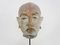 Gesichtsskulptur aus polychromem Ton und Gips von Ph Monaux, Ariège 2