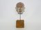 Gesichtsskulptur aus polychromem Ton und Gips von Ph Monaux, Ariège 1