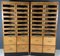 Vintage Oak and Beech Shop Haberdashery Storage Cabinets, 1950s, Set of 2 11
