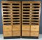 Vintage Oak and Beech Shop Haberdashery Storage Cabinets, 1950s, Set of 2 1
