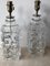 Lámparas de mesa Pukeberg suecas modernas de vidrio claro, años 60. Juego de 2, Imagen 1