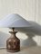 Lámpara de mesa italiana de cerámica marrón, años 60, Imagen 6