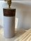 Lámpara de mesa de cerámica en blanco y marrón de Bitossi, años 60, Imagen 3