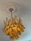Lámpara de araña de Murano vintage en ámbar, Imagen 7