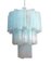 Lámpara de araña de cristal de Murano azul hielo, Imagen 1