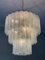 Grand Lustre Tubulaire en Murano avec Pied de Lampe Doré 9