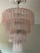 Lampadario vintage in vetro di Murano rosa, Immagine 3