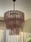 Lustre Tubulaire en Murano Rose 5