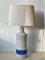 Large White and Blue Ceramic Table Lamp by Bitossi for Bergboms, 1960s, Image 1