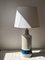 Large White and Blue Ceramic Table Lamp by Bitossi for Bergboms, 1960s 4
