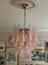 Lámpara de araña de cristal de Murano rosa al estilo de Mazzega, Imagen 4