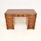 Yew Wood Military Campaign Pedestal Desk, 1950s, Image 1