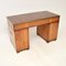Yew Wood Military Campaign Pedestal Desk, 1950s, Image 6