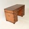Yew Wood Military Campaign Pedestal Desk, 1950s 3