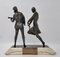 Sculpture Enrique Molins-Balleste, Danseuse et Musicien Art Déco, 1920s, Métal 8