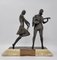 Sculpture Enrique Molins-Balleste, Danseuse et Musicien Art Déco, 1920s, Métal 2