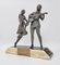 Sculpture Enrique Molins-Balleste, Danseuse et Musicien Art Déco, 1920s, Métal 6