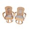 Vintage Spanish Bamboo and Wicker Swivel Armrest Chairs, Set of 2, Image 3