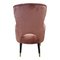 Fauteuil en Velours Rose, 1980s 7