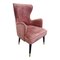 Pink Velvet Armchair, 1980s 4