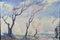 Artista europeo, paisaje impresionista, óleo sobre tabla, años 50, enmarcado, Imagen 11