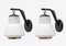 Mid-Century Modern Italian Brass and Opaline Glass Sconces, 1950, Set of 2, Image 1