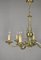 Antique French Louis XVI Style Six Light Bronze Chandelier, 1920s, Image 10