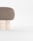 Hygge Stool Boucle Brown Fabric and Travertino by Saccal Design House for Collector 2