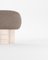 Tabouret Hygge en Tissu Marron Bouclé et Travertino par Saccal Design House pour Collector 2